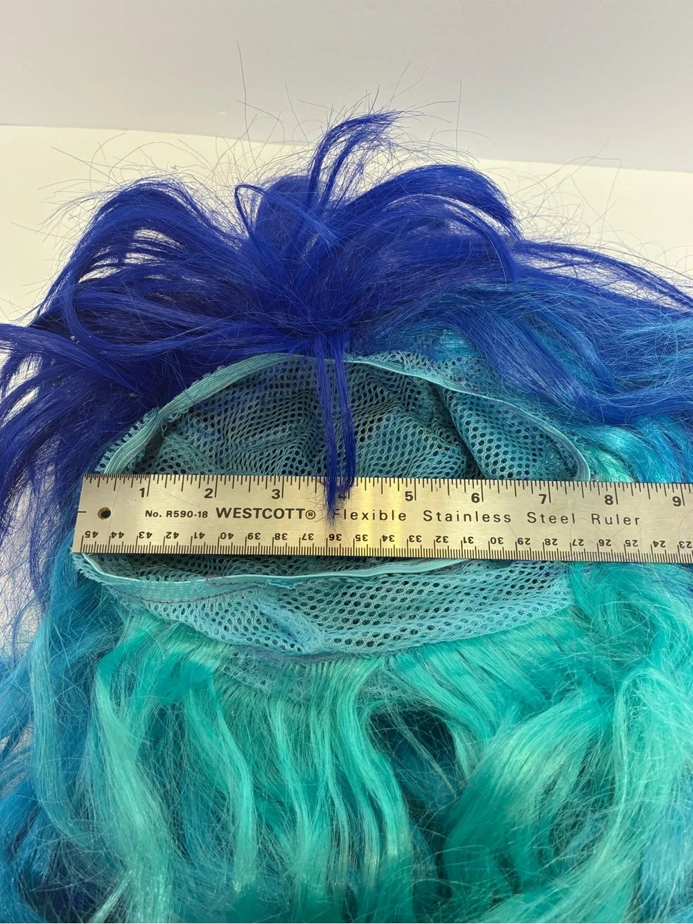 Wig Blue Teal Long Hair With Bangs Wavy Curls Costume Halloween Cosplay Theatre